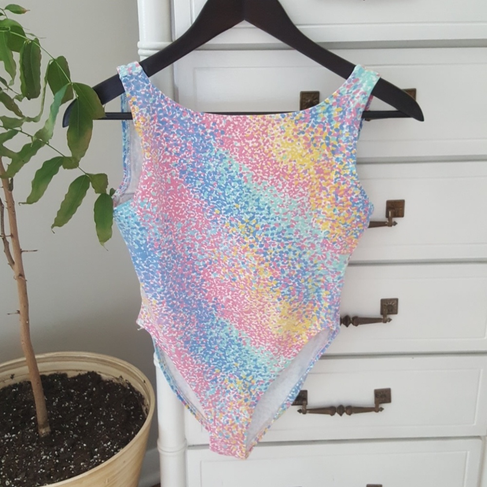 1980s vintage body suit, high cut